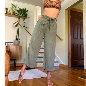 Anthropologie paper bag cullote style linen pants
